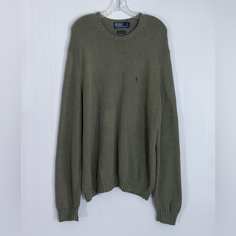 Ralph Lauren Men's Green Crewneck Sweater Vintage